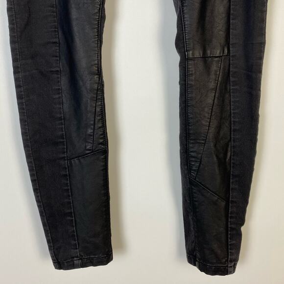 BLANKNYC CRUNCHY LICORICE SKINNY FAUX LEATHER JEANS SIZE 27 - Picture 5 of 12